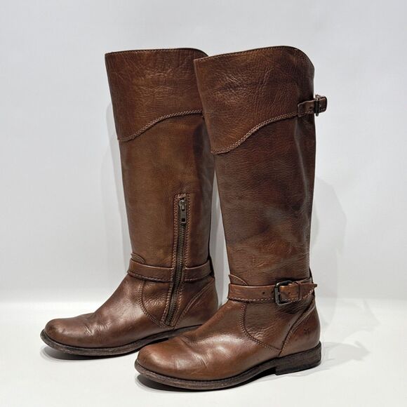 FRYE Phillip Knee High Brown Leather Riding Equestrian Boots Women’s Size 6.5B - Picture 1 of 16